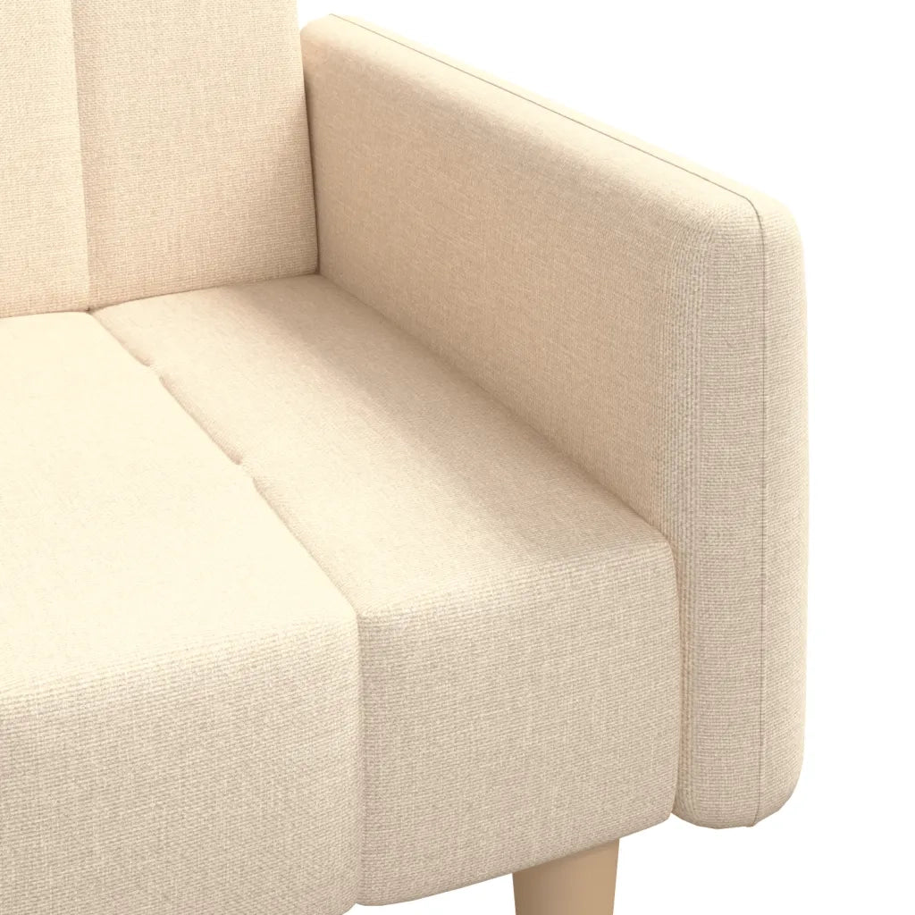 Divano letto | Sof¨¤ letto | Letto singolo a 2 Posti Crema in Tessuto