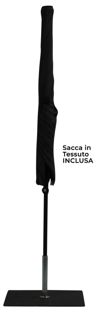 Ombrellone da Giardino Ø3 m Palo Ø38 mm in Alluminio Tessuto Olefin Trend Nero