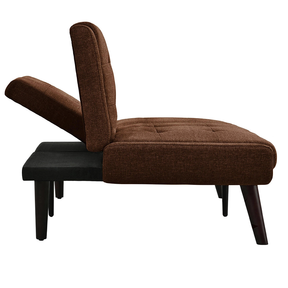 Divano letto futon pieghevole - Xylo - 146 cm - Marrone - Schienale regolabile in 5 posizioni
