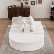 DIVANO modulare senza montaggio 263x171x66 cm Chenille bianco