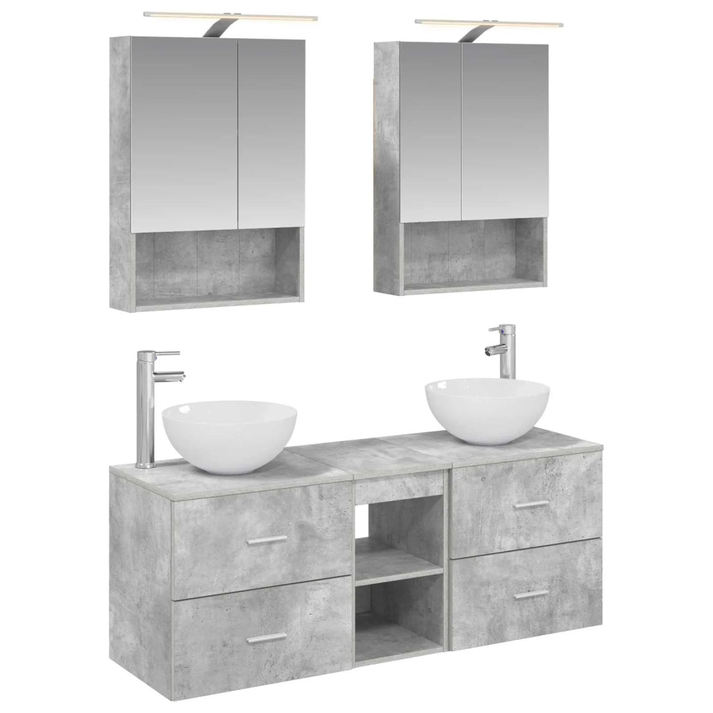 Set di mobili per il bagno 5 pcs Grigio Cemento 3406722
