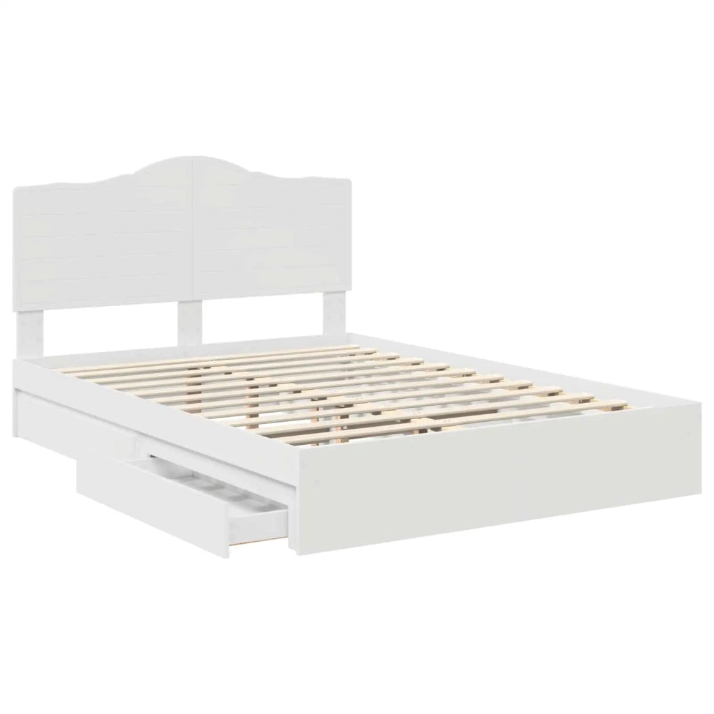 Letto con Contenitore Bianco 160 x 200 cm Legno multistrato