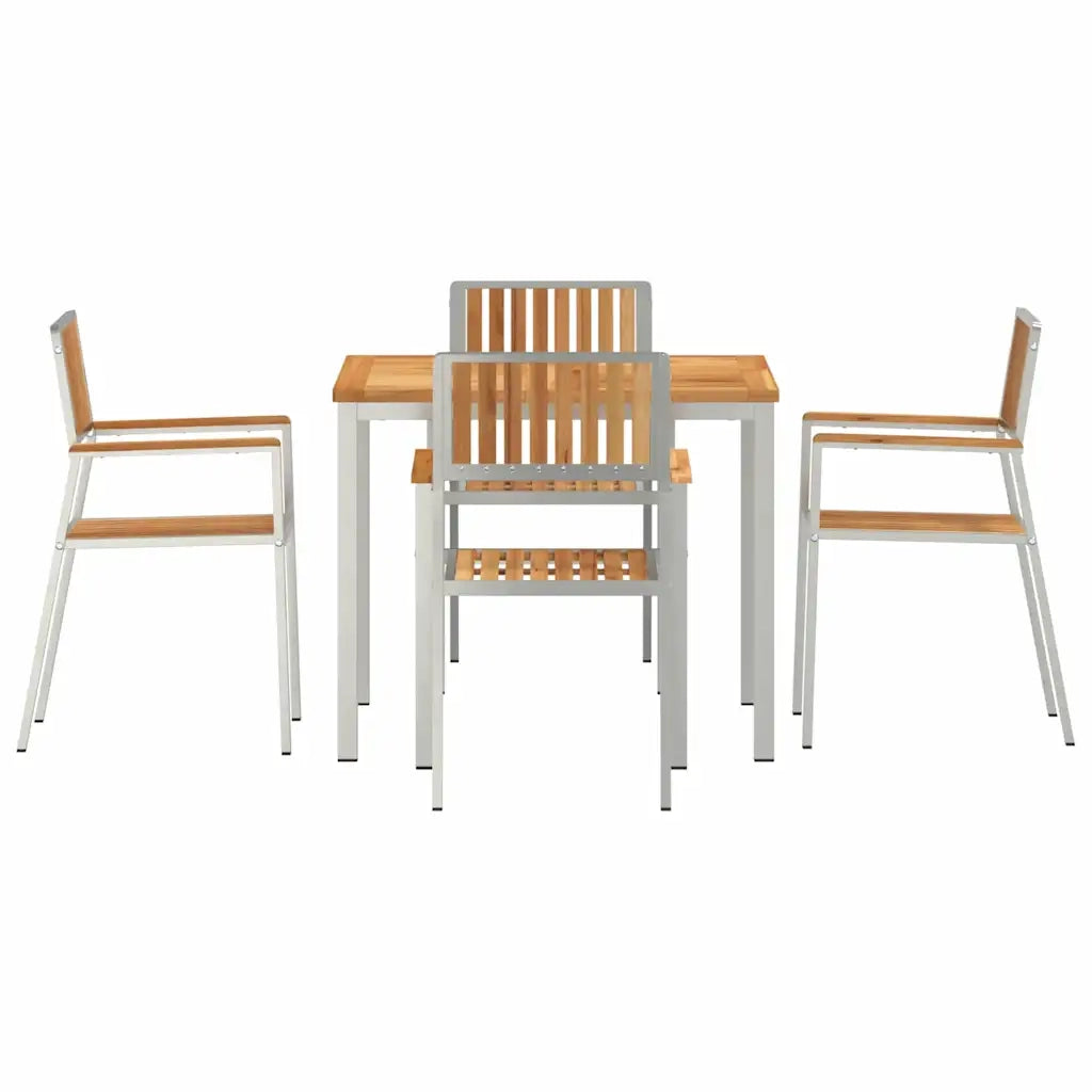 Set da pranzo per esterni 5 pcs Marrone Legno di teak solido 3334798