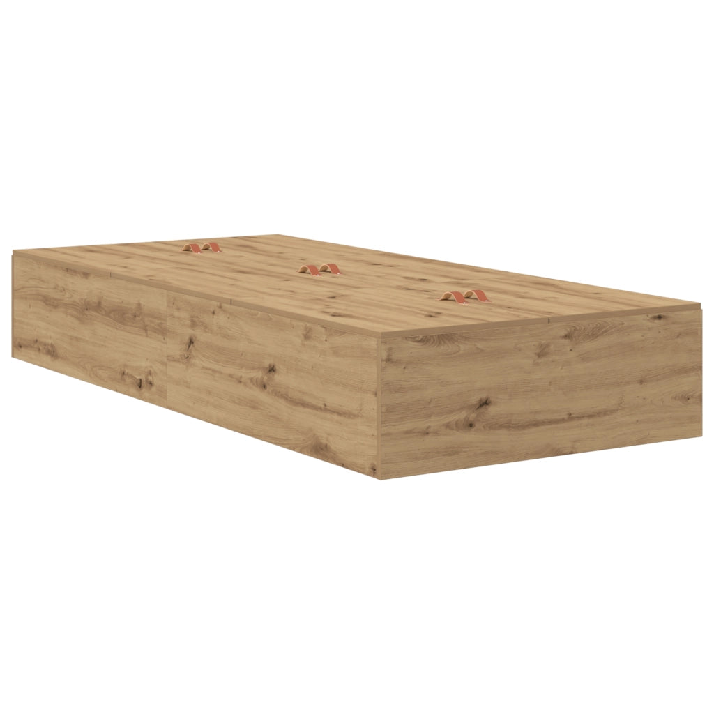 Struttura Letto con Contenitore in Rovere 100x200 cm