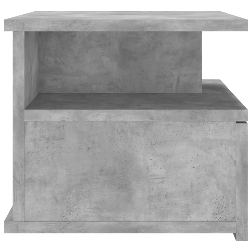 Comodino Pensile-Tavolino da notte Grigio Cemento 40x31x27cm in Legno Multistrato