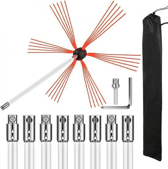 Set di Spazzole a Steli per Camino in Nylon 9m
