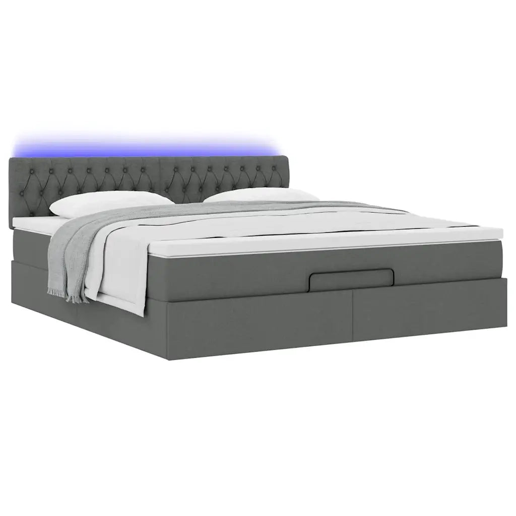Struttura Letto Pouf con Materasso 160x200 cm in Tessuto 3312403