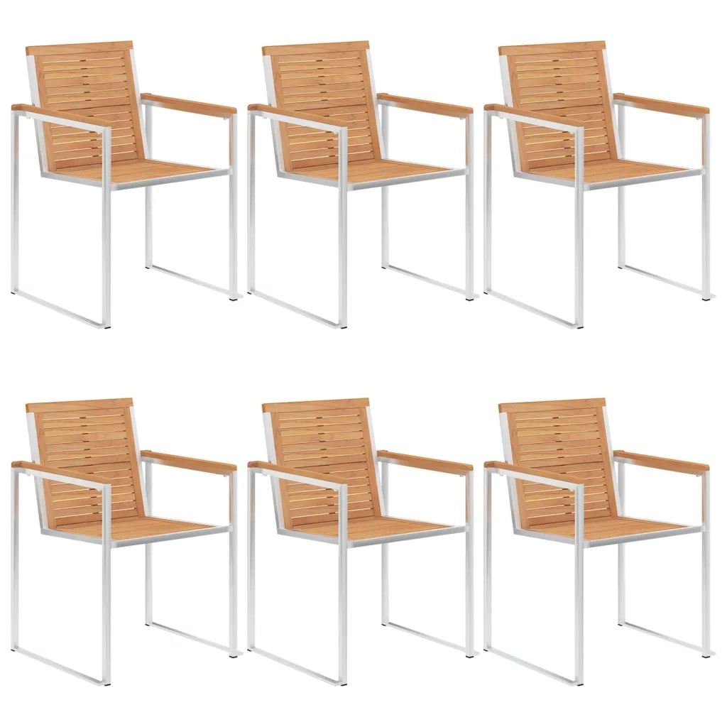Sedie da Giardino con Cuscini 6 pz in Legno Massello di Teak 3078598