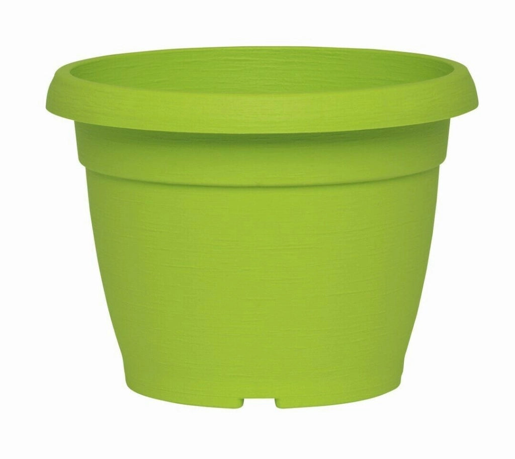 Vaso Fiori Similcotto Spazzolato Diametro 22 Verde Lime Set 5 Pezzi - Arca