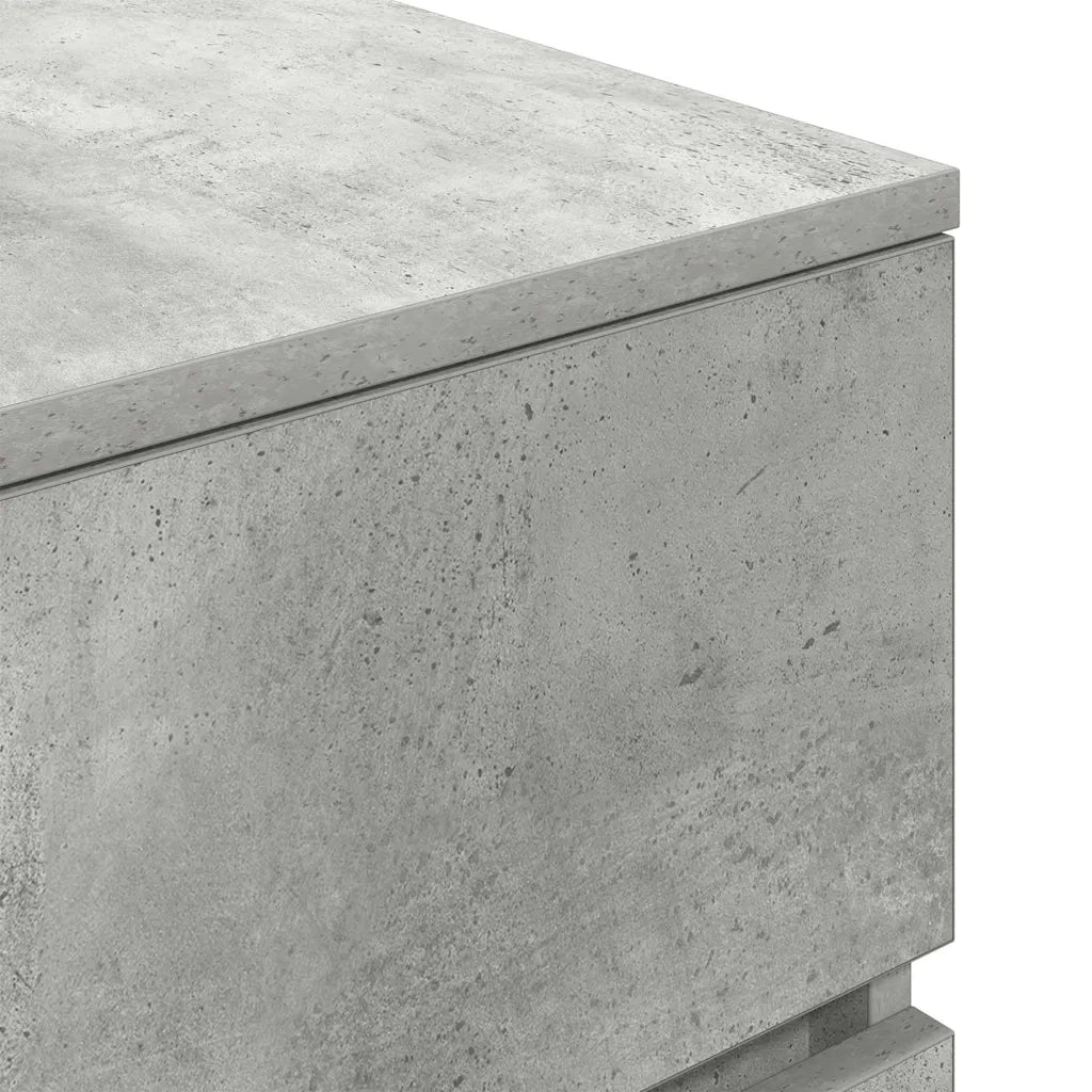 Comodino con 3 Cassetti Grigio Cemento 39x35x65 cm 861343