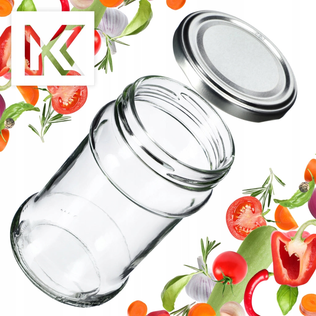 Barattoli per conserve KADAX Seno 315 ml 50 pezzi 66 mm + coperchi argento