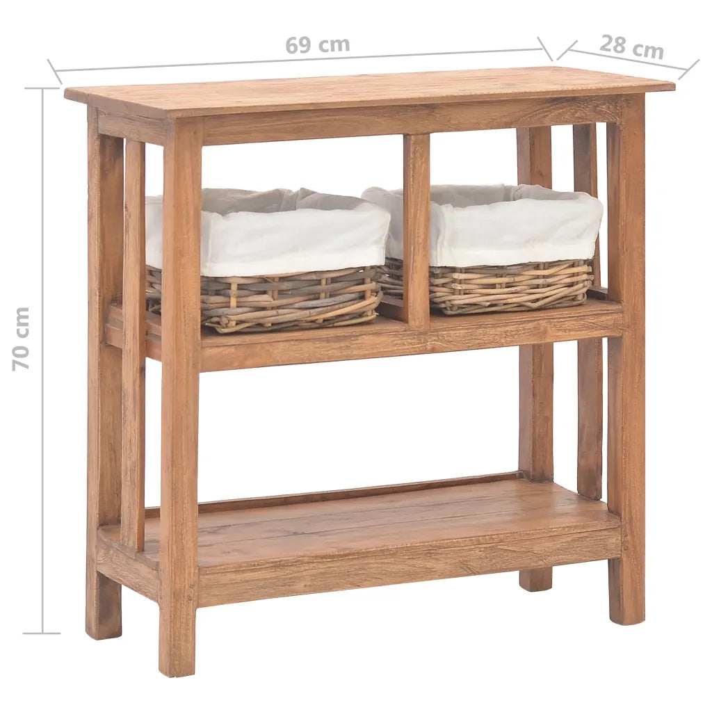 Tavolo Consolle in Legno Massello di Mogano 69x28x70 cm 244489