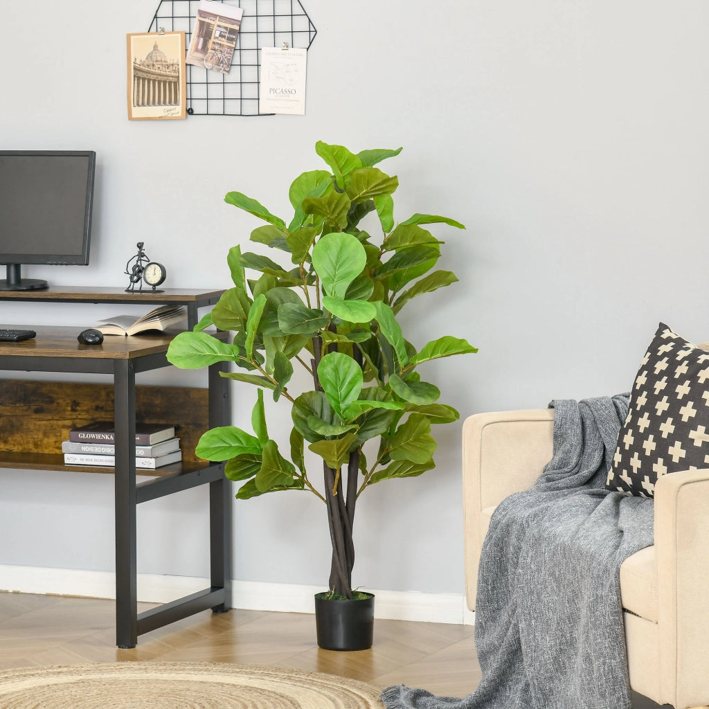 Ficus Artificiale per Interni ed Esterni, Pianta Artificiale Realistica con 78 Foglie, 130cm