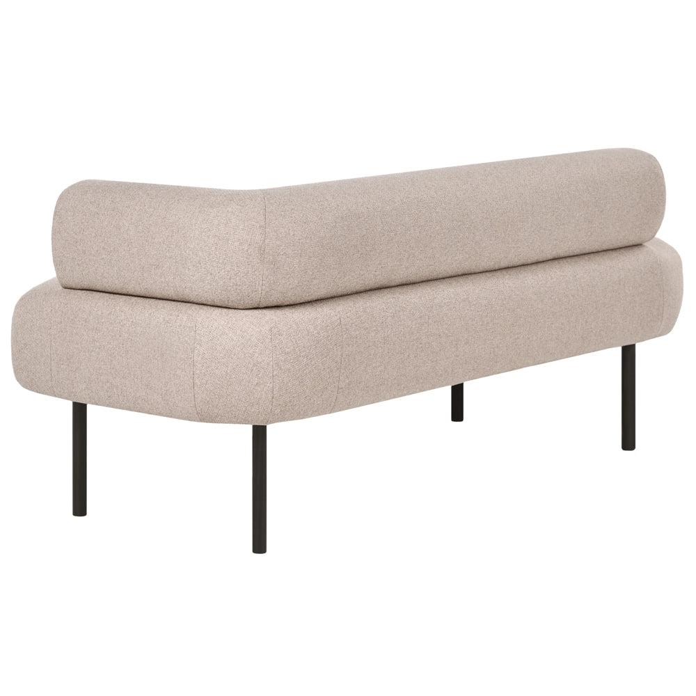 Chaise Lounge marrone chiaro destro in tessuto poliestere con cuscini decorativi Gambe in metallo Soggiorno di design moderno