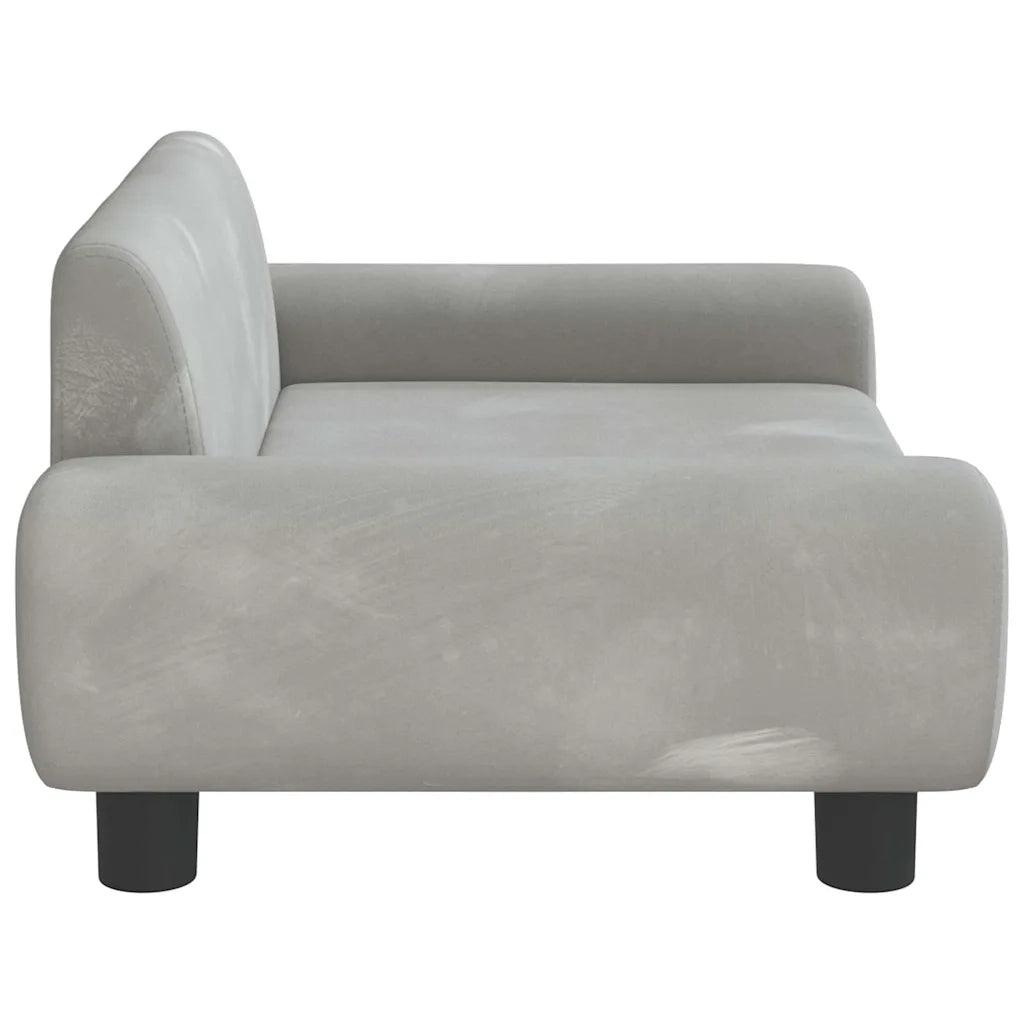 Lettino per Cani Grigio Chiaro 70x45x33 cm in Velluto 171989