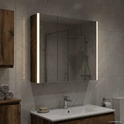 Mobiletto per specchio da bagno Rovere fumé 73.5 x 15.5 x 70 cm 889259