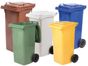 BIDONE QUADRATO CON RUOTE LT.120 VERDE 55X50XH94 CM