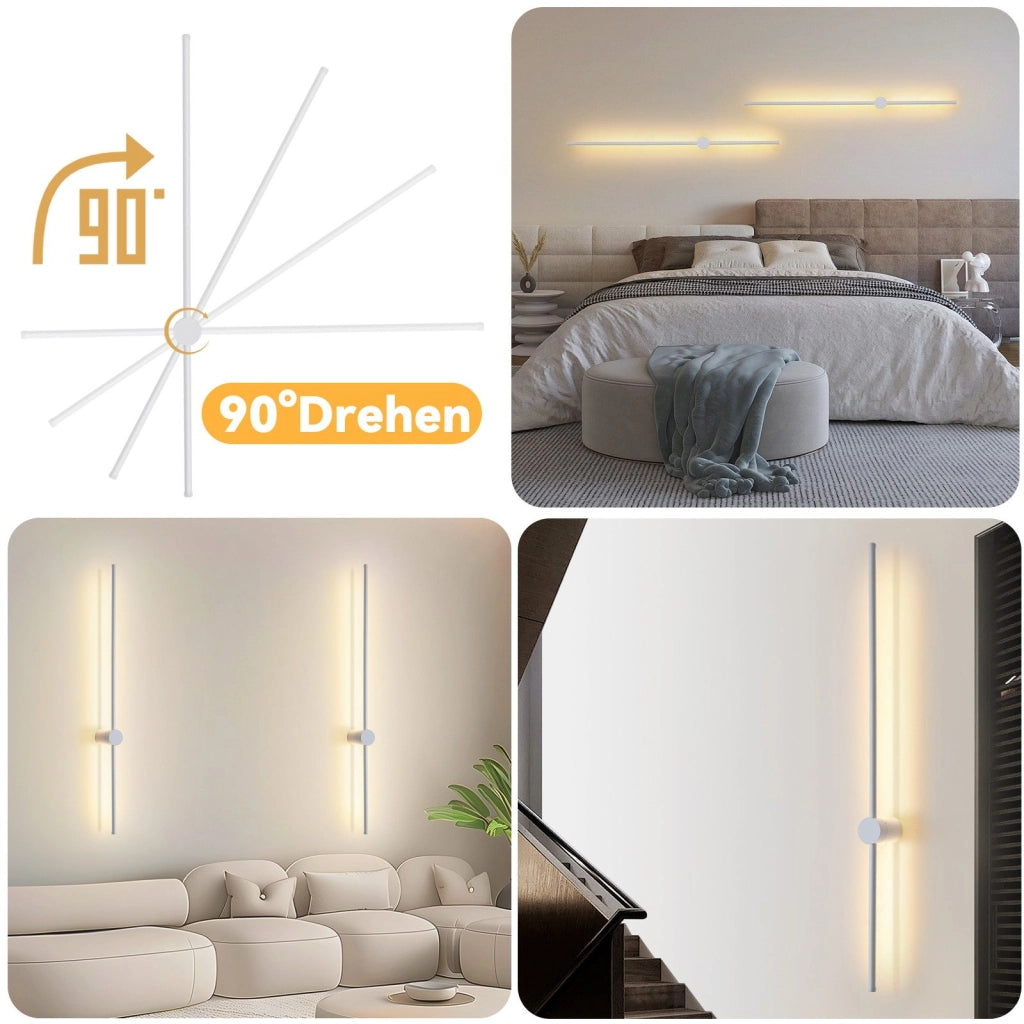 ZMH Applique a LED da interno 100CM lampada da corridoio bianca moderna 3000K per soggiorno