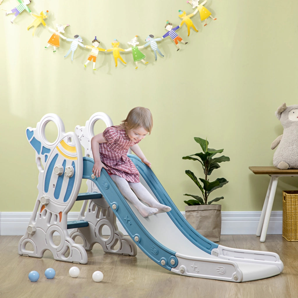 Scivolo per Bambini con 3 Scale Antiscivolo ¨C zephmum ¨C Grigio 157x46.5x80 cm