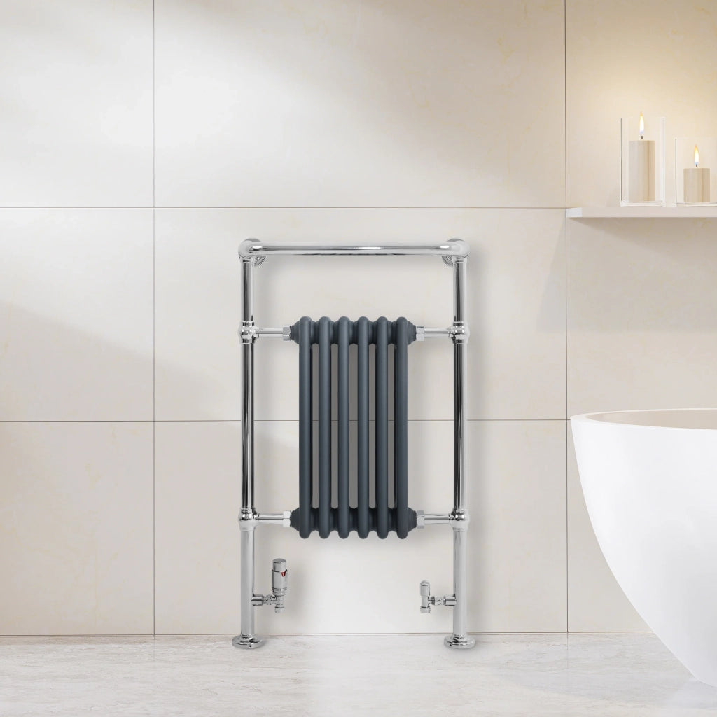 Radiatore Bagno Tradizionale 950x570mm Grigio Cromato Scaldasalviette