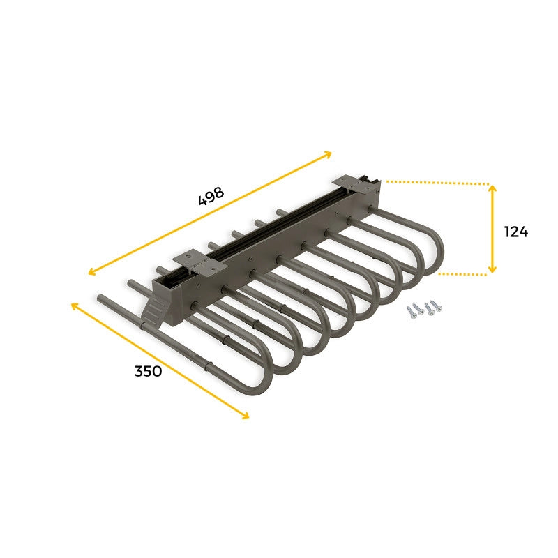 Cassetto portascarpe estraibile Moka, 564 - 594, Acciaio, Verniciato moka