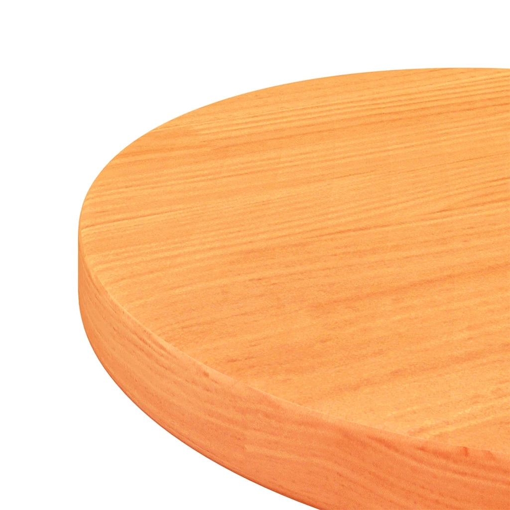 Piano Tavolo Rotondo Marrone Cera Ø30x2,5cm Legno Massello Pino 847124
