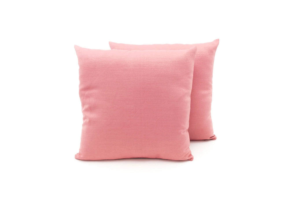 Coppia Cuscini Arredo Imbottiti Tessuto Ottoman In Tinta Unita Rosa Antico 41 - 40x40 - Rosa Antico 41