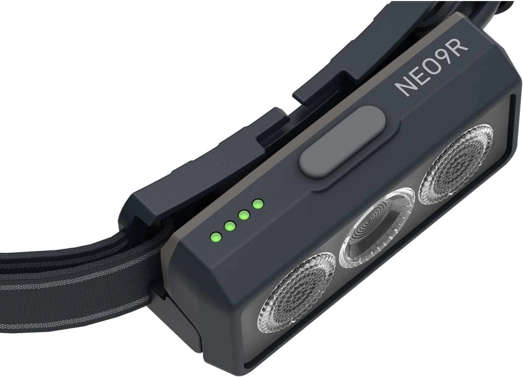Ledlenser NEO9R - Lampada frontale ricaricabile a LED con fascia pettorale, ultra-luminosa da 1 200 lm, 120 ore di autonomia, fascia riflettente - Per trail running, escursionismo, ciclismo - Nero