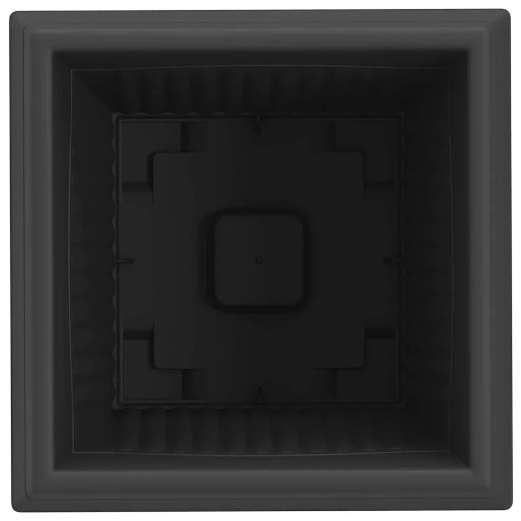 Vaso quadrato per fiori 6 pcs Nero 38 x 38 x 30 cm Plastica 42020339