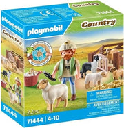 Playmobil Country 71444 Pastore con gregge, con un border collie, un tosatore e paglia, giochi di ruolo divertenti, gioc