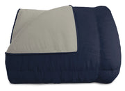 Trapunta Invernale Matrimoniale Doubleface 300gr Blu Scuro/Grigio Chiaro