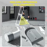 Stepper Vertical Climber Pieghevole con Impugnatura Regolabile Pedali Antiscivolo e Monitor LCD Bianco