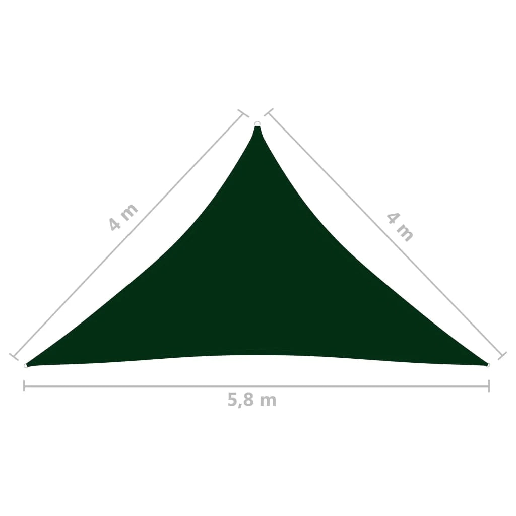 Vela ombreggiante triangolare in tessuto Oxford 4 x 4 x 5,8 m verde scuro 02_0009884
