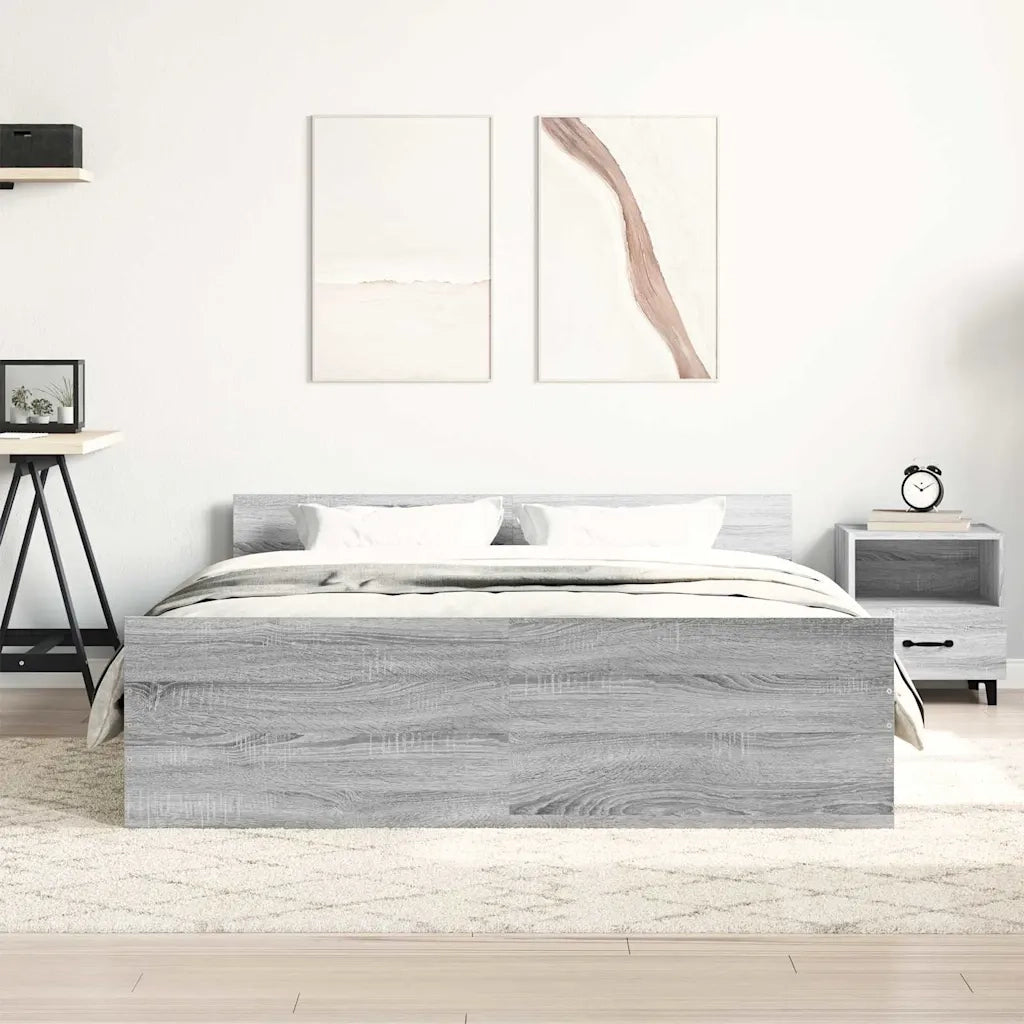Giroletto con Testiera e Pediera Grigio Sonoma 140x200 cm 3203752