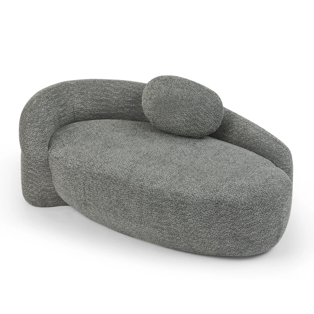 Divano in Teddyfleece con design arrotondato, cuscino di supporto e struttura compatta, colore grigio scuro