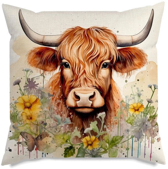 Cuscino copri cuscino 45x45 cm - Motivo di campagna - Duraturo - Decorazione per la casa - Stile rustico - Design a colori fissi - Cuscino