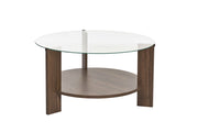 Tavolino in legno "Clara" - 75 x 75 x 40 cm - NoceTrasparente