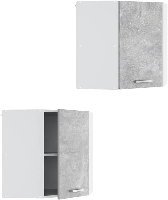 Mobile angolare da cucina R-Line, Calcestruzzo, 57 cm, per la libera combinazione all'interno di sistemi cucina modulari