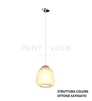SOSPENSIONE OTTONE SAT. 1 LUCE VETRO BETA AMBRA 1176OS-S1 BETA-AM