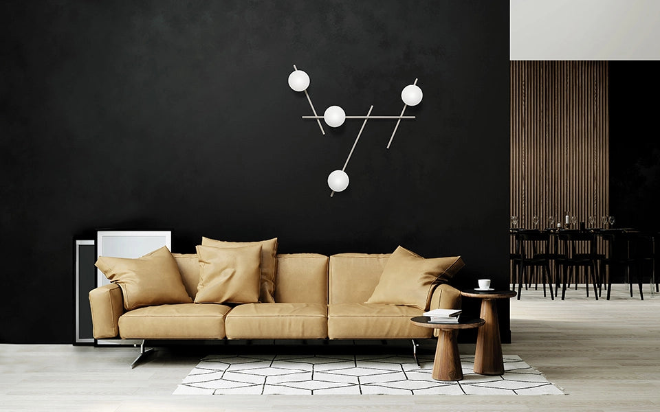 MIKADO LAMPADA DA PARETE O SOFFITTO 4 LUCI CIPRIA E BIANCO OPACO ATTACCO G9
