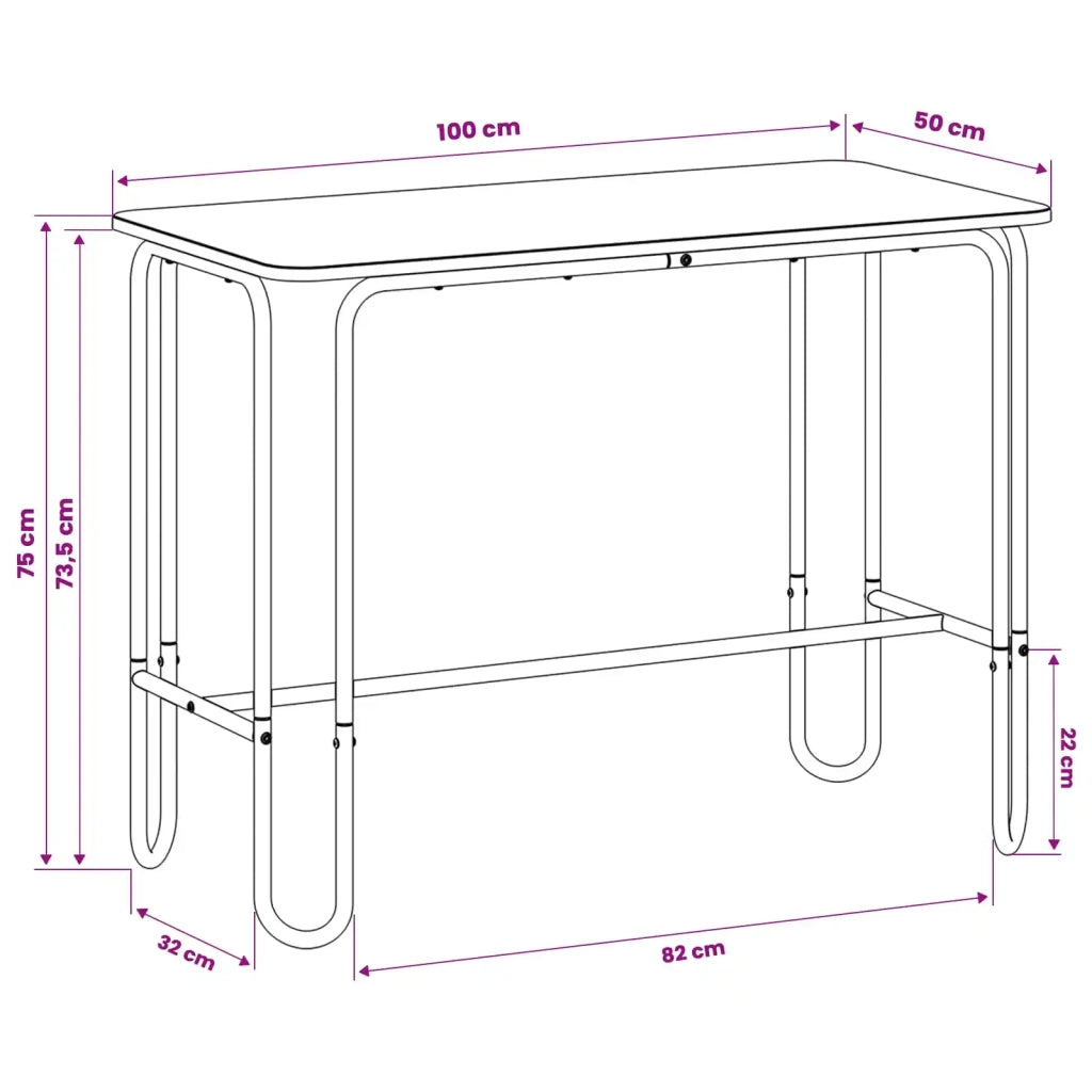 Tavolo da pranzo 100 x 50 x 75 cm Legno ingegnerizzato 8007700