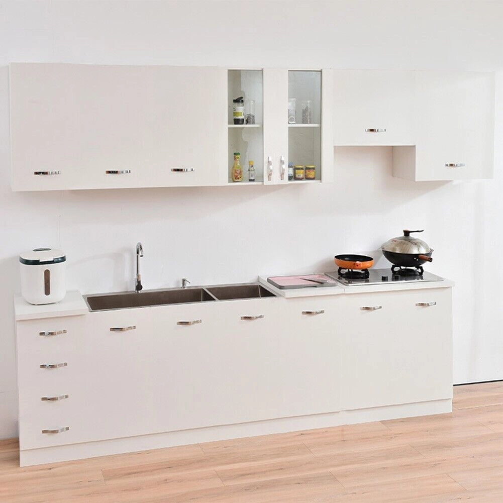 Pensile da Cucina Armadio Sospeso da Parete Design Minimal Colore Bianco