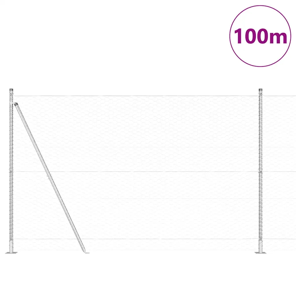 Palo della recinzione Argento 100 x 1,4 m (rete da 36 mm)