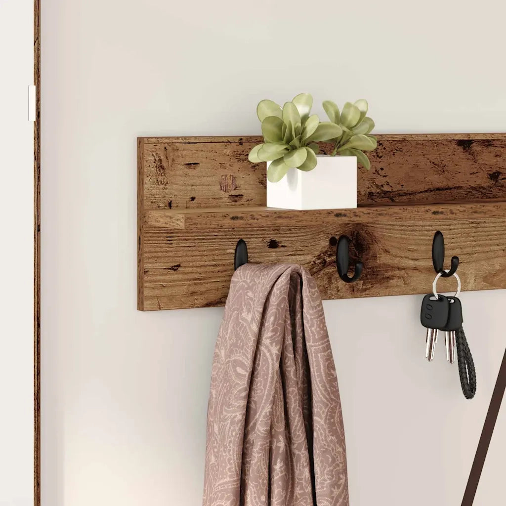 Appendiabiti a muro Legno vecchio 100 x 10,5 x 18 cm CFW8956197