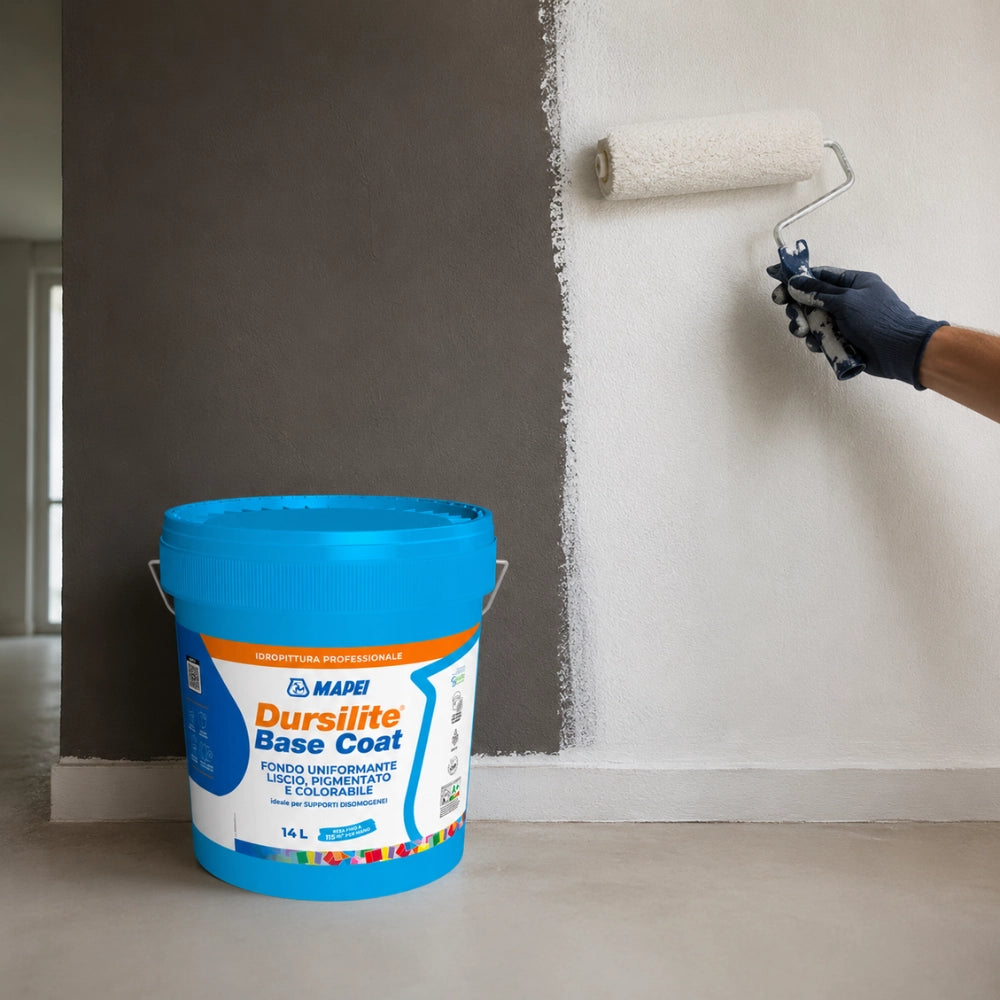 Mapei dursilite base coat fondo murale liscio colorabile per supporti disomogenei *** formato 14 lt, confezione 1