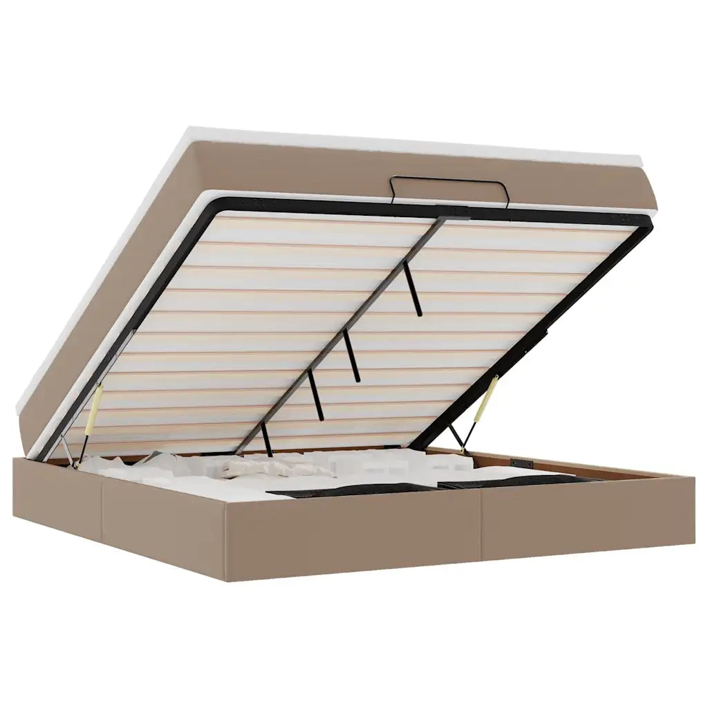 Struttura Letto Pouf con Materasso 180x200 cm Similpelle 3311055