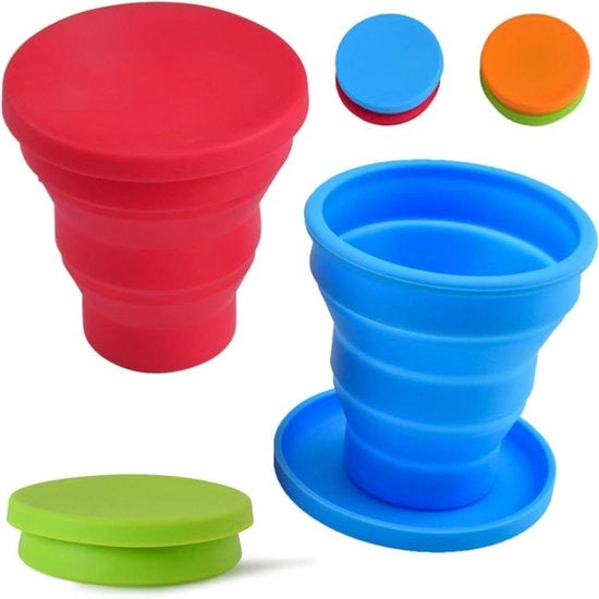 Bicchieri di silicone pieghevoli - 4 pezzi - bicchieri pieghevoli per campeggio e escursioni - 170 ml