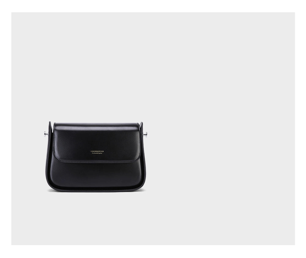 Borsa a tracolla da donna in vera pelle, nera
