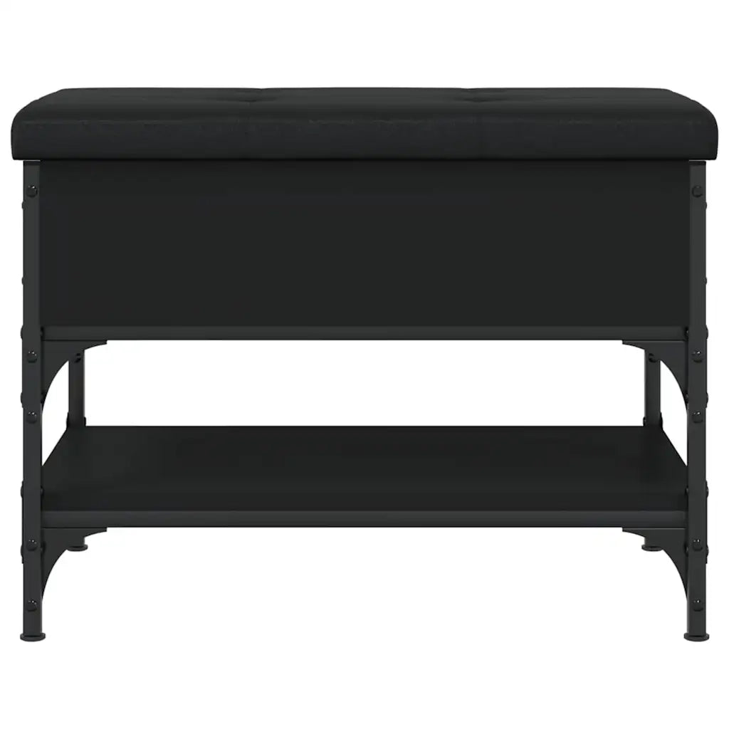 Panca Porta Scarpe Nera 62x42x45 cm in Legno Multistrato 835187