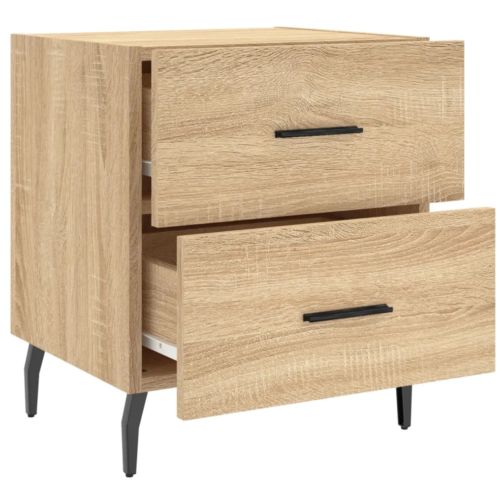 Comodini 2 pz-Set di 2 Tavolino da notte Rovere Sonoma 40x35x47,5 cm in Legno Multistrato 831543